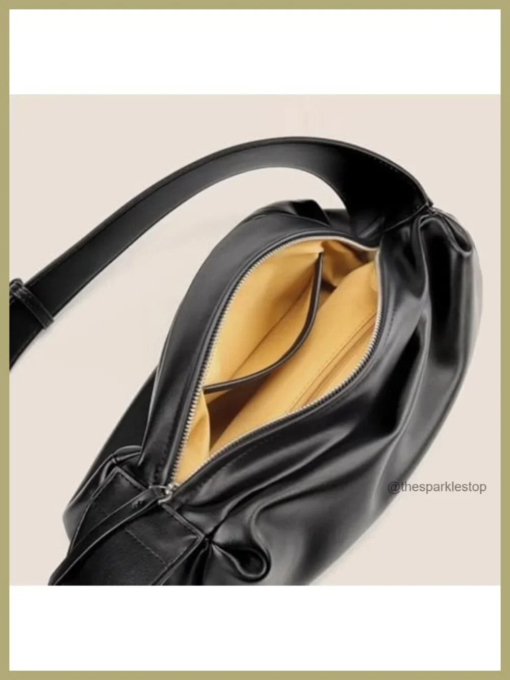 Slouchy Crescent Crossbody Bag Faux Leather Shoulder Purse